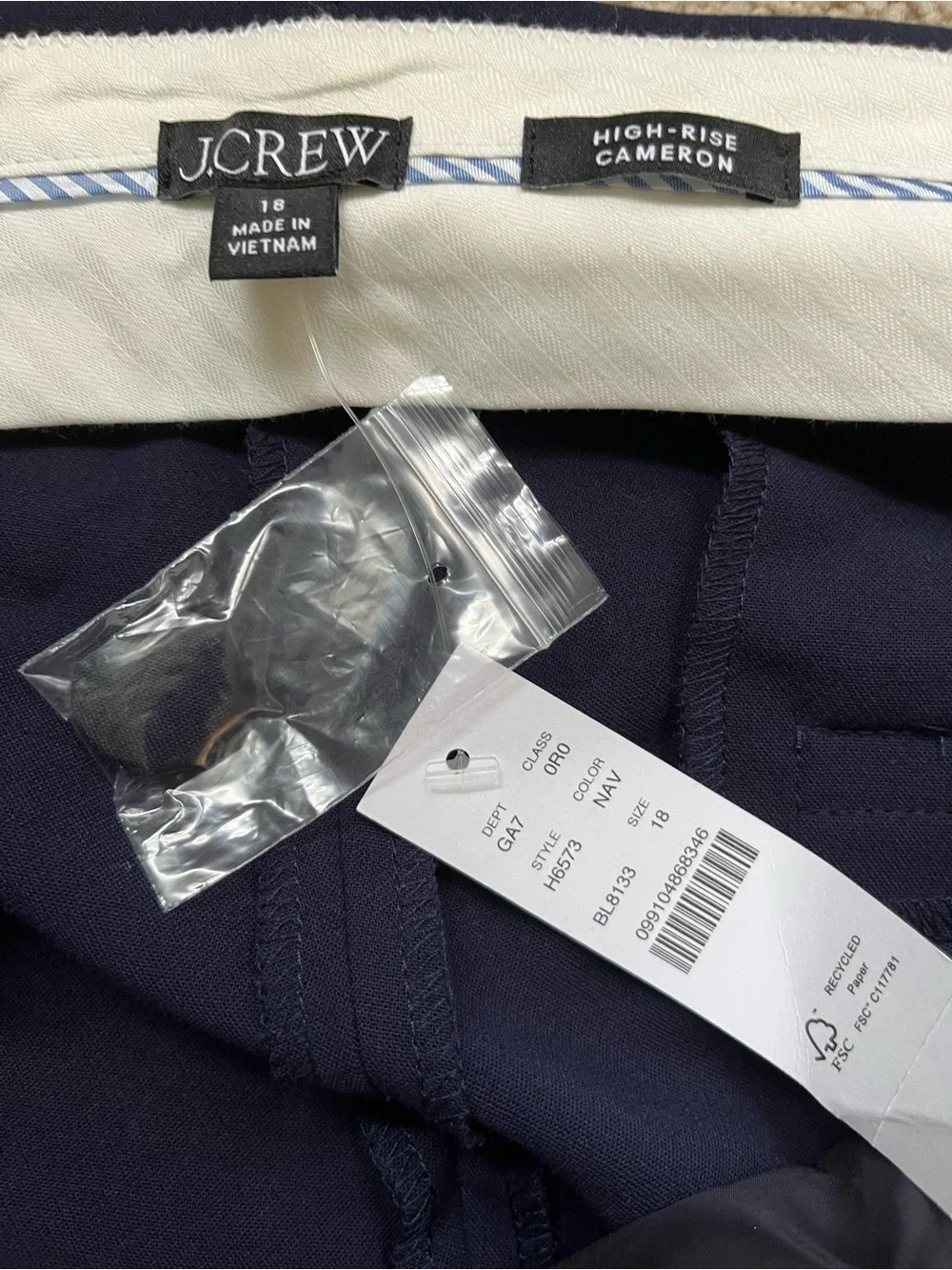 J Crew Navy High Rise Cameron pant NWT  sz18